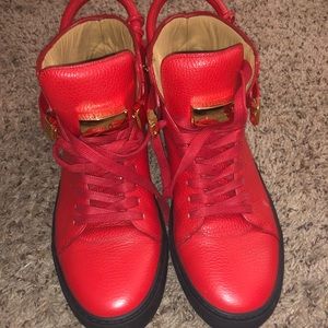 Buscemi 100mm High Top Sneakers, Red